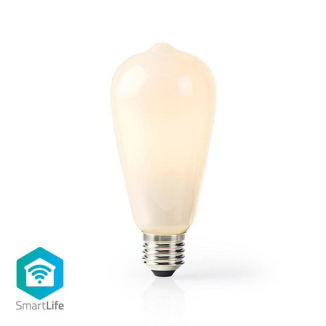 Nedis SmartLife Wi-Fi LED-lamp - E27 fitting - ST64 vorm / warm-wit (wit / glas)