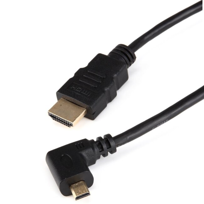 Micro HDMI - HDMI kabel - 90° haaks naar rechts - versie 1.4 (4K 30Hz) - 1,5 meter