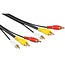 Tulp composiet audio video kabel - verguld - 5 meter