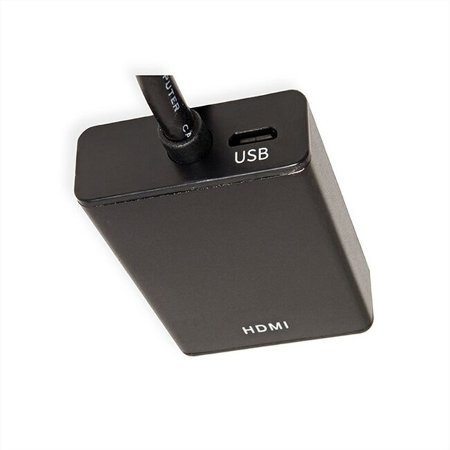 VGA + 3,5mm Jack (m) naar HDMI adapter met HDCP - voeding via Micro USB / zwart - 0,15 meter