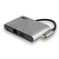 ACT USB-C naar HDMI 4K 30Hz, USB-A, USB-C PD 60W en RJ45 adapter / aluminium - 0,15 meter