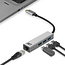 ACT USB-C naar RJ45 Gigabit LAN adapter met 3-poorts USB hub - USB3.0 - CAT6 / aluminium - 0,15 meter