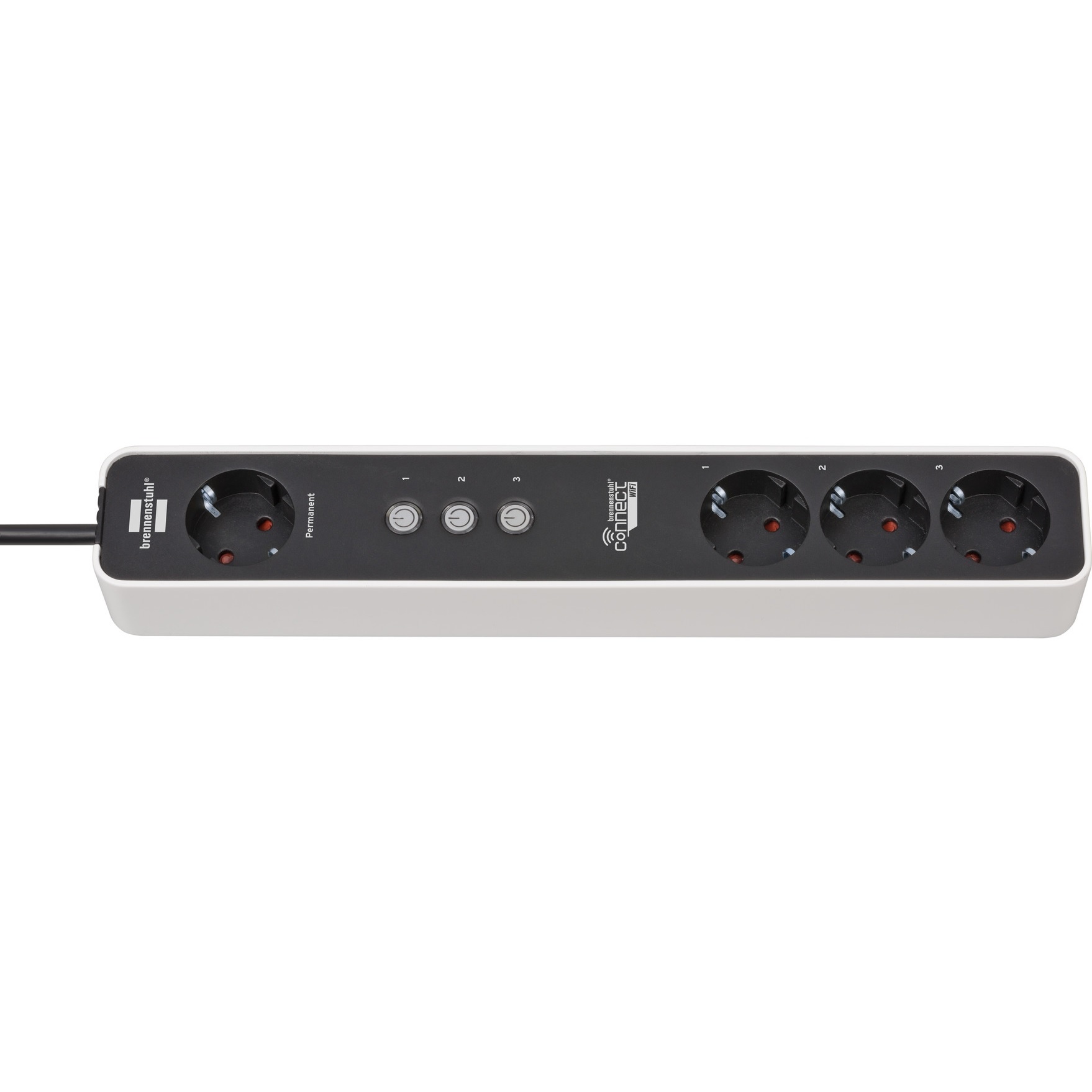 Brennenstuhl | Ecolor WiFi stekkerdoos 4-voudig wit/zwart 1,5m H05VV-F3G1.5