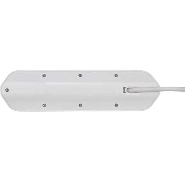 Brennenstuhl Estilo hoek-stekkerdoos met 4 contacten (2+2) en 2x USB / wit/RVS - 2 meter