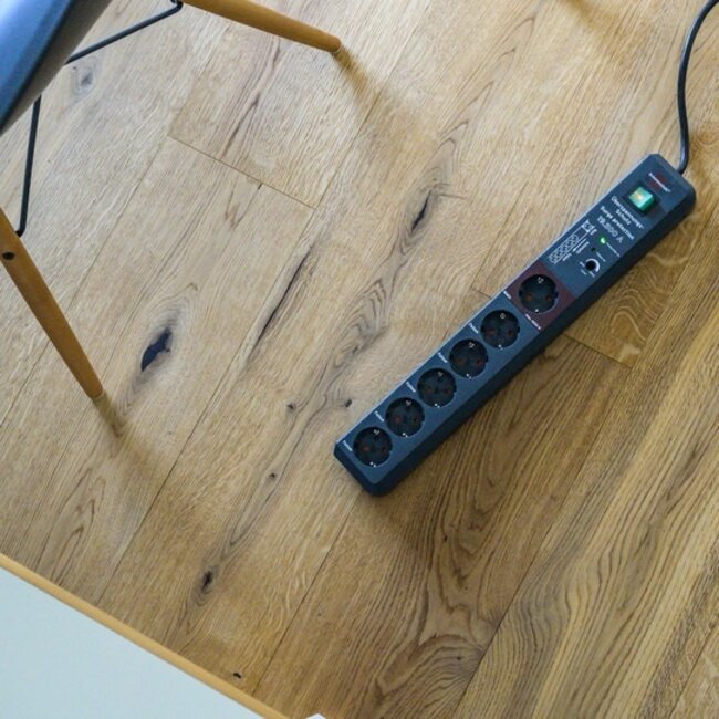 Brennenstuhl Secure-Tec master/slave stekkerdoor met 6 contacten en overspanningsbeveiliging / zwart - 3 meter