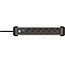 Brennenstuhl Premium-Alu-Line stekkerdoos met 6 contacten / zwart - 3 meter