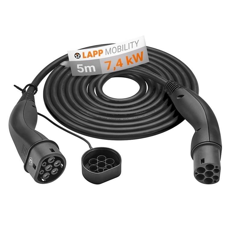 Helix laadkabel elektrische auto - Type 2 - 7,4 kW - 32 A / 230 V - Lapp - 5 meter