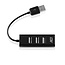 ACT USB hub met 4 poorten - USB2.0 - busgevoed / zwart - 0,10 meter