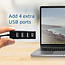 ACT USB hub met 4 poorten - USB2.0 - busgevoed / zwart - 0,10 meter