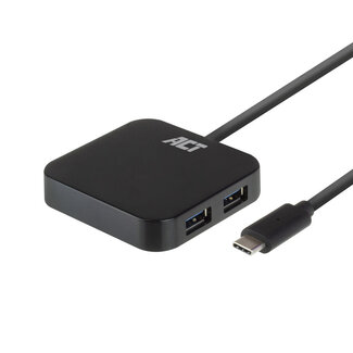 ACT ACT USB-C hub met 4 poorten - externe voeding - USB3.0 / zwart - 0,50 meter