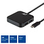 ACT USB-C hub met 4 poorten - externe voeding - USB3.0 / zwart - 0,50 meter