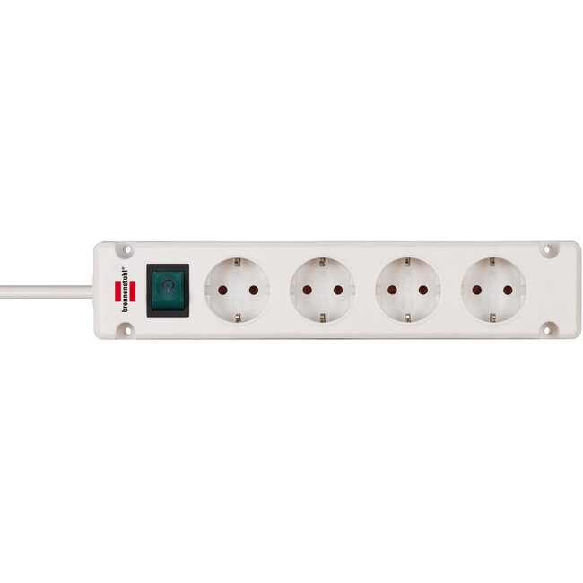 Brennenstuhl Bremounta montage stekkerdoos met 4 ruime contacten / wit - 1,5 meter