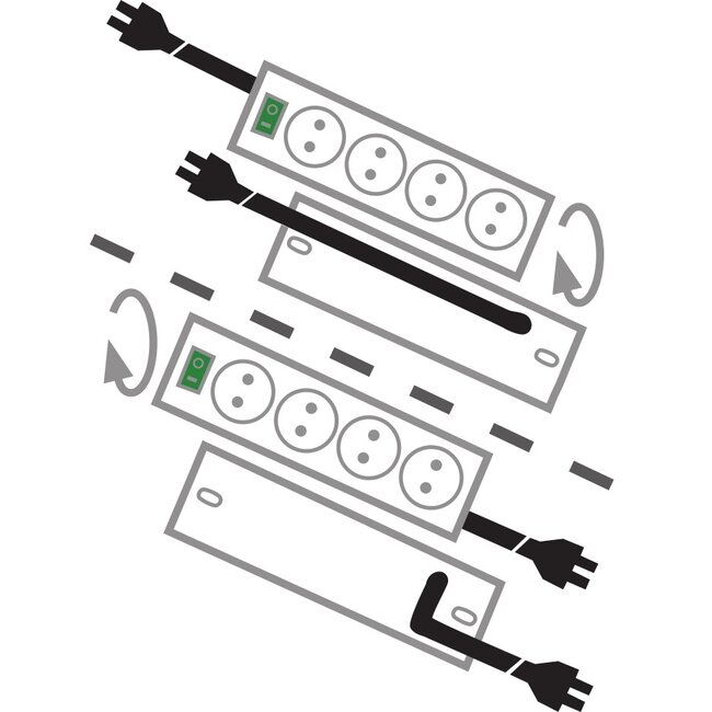 Brennenstuhl Primera-Line stekkerdoos met 10 ruime contacten / zwart - 2 meter