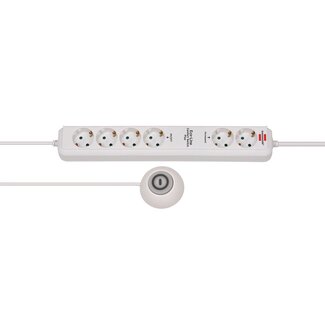 Brennenstuhl Brennenstuhl Eco-Line Comfort Switch Plus stekkerdoos met 6 (4+2) contacten en voetschakelaar / wit - 1,5 meter