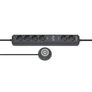 Brennenstuhl Brennenstuhl Eco-Line Comfort Switch Plus stekkerdoos met 6 (4+2) contacten en voetschakelaar / zwart - 1,5 meter