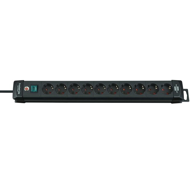 Brennenstuhl Premium-Line stekkerdoos met 10 contacten / zwart - 3 meter