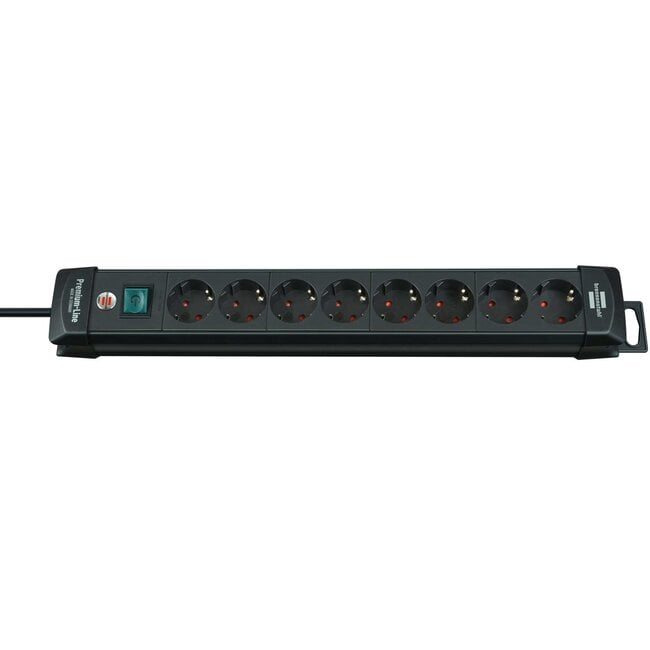 Brennenstuhl Premium-Line stekkerdoos met 8 contacten / zwart - 3 meter