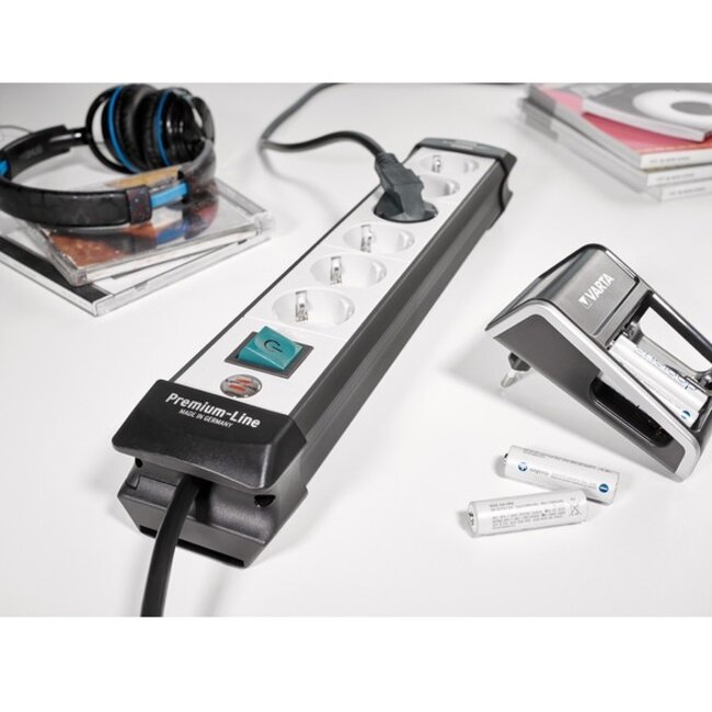 Brennenstuhl Premium-Line stekkerdoos met 6 contacten / grijs/zwart - 3 meter
