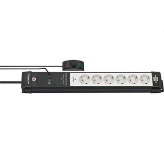 Brennenstuhl Brennenstuhl Premium-Line Comfort Switch Plus stekkerdoos met 6 contacten en hand-/voetschakelaar / zwart/grijs - 3 meter