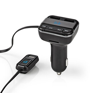 Nedis Nedis Bluetooth FM Transmitter met premium carkit, Micro SD, USB (audio) en USB lader (2,4A) / zwart