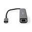 Nedis USB-C naar HDMI 4K 60Hz, USB-A, USB-C PD 100W en RJ45 adapter / grijs - 0,20 meter
