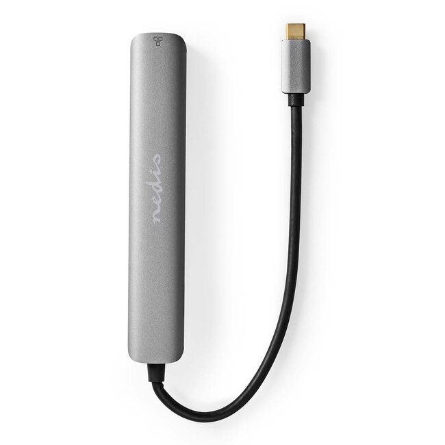 Nedis USB-C naar HDMI 4K 60Hz, USB-A, USB-C, USB-C PD 100W en RJ45 adapter / grijs - 0,20 meter