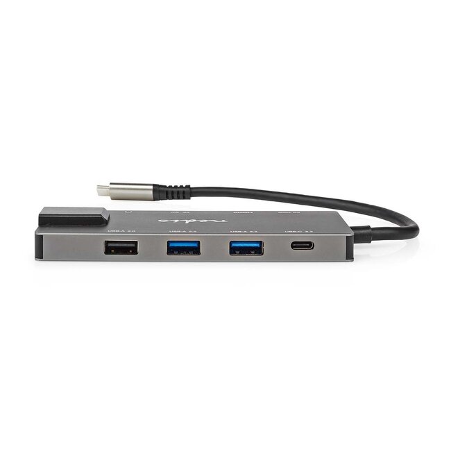Nedis USB-C naar HDMI 4K 60Hz, USB-A/USB-C, USB-C PD 100W, RJ45, 3,5mm en (Micro) SD adapter / grijs - 0,20 meter