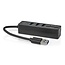 Nedis USB hub met 3 poorten en kaartlezer - USB3.0 - busgevoed / zwart - 0,15 meter