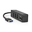 Nedis USB hub met 3 poorten en kaartlezer - USB3.0 - busgevoed / zwart - 0,15 meter