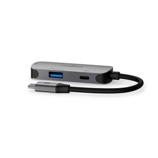 Nedis Nedis USB-C naar HDMI 4K 30Hz, USB-A en USB-C PD 100W adapter / grijs - 0,10 meter