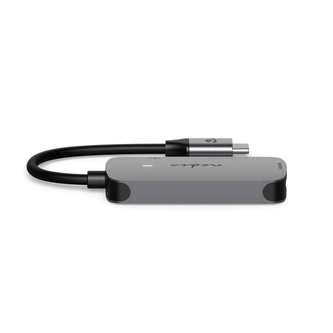 Nedis USB-C naar HDMI 4K 30Hz, USB-A en USB-C PD 100W adapter / grijs - 0,10 meter