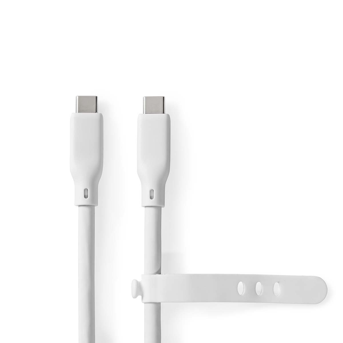 Nedis USB-Kabel - USB 3.2 Gen 1 - USB-C™ Male - USB-C™ Male - 60 W - 4K@60Hz - 5 Gbps - Vernikkeld - 1.50 m - Rond - Silicone - Wit - Doos