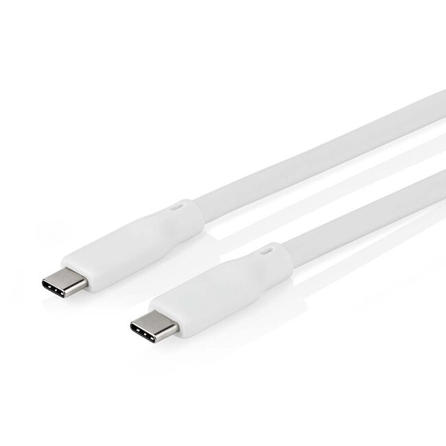 Nedis USB-C naar USB-C siliconen kabel - USB3.0 - PD 60W - 8K 30Hz / wit - 1,5 meter