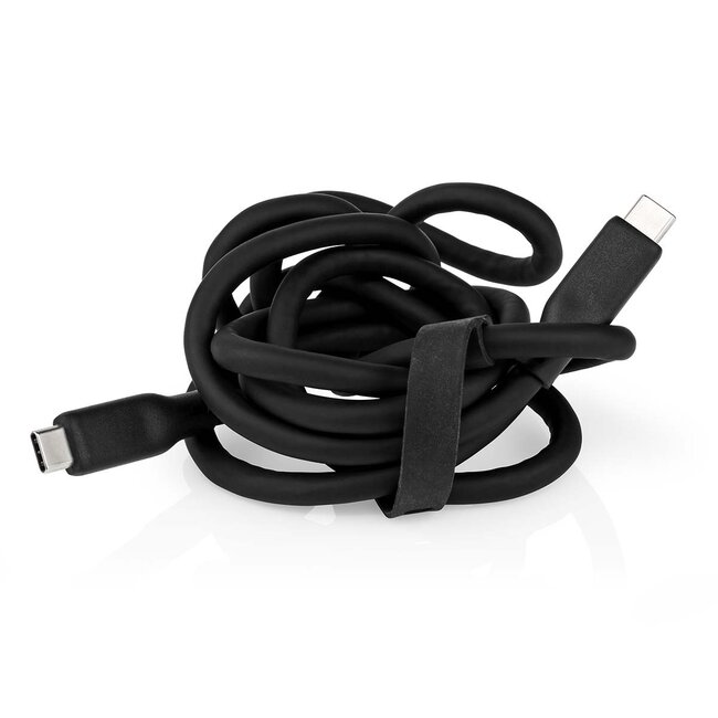 Nedis USB-C naar USB-C siliconen kabel - USB3.2 (20 Gbit/s) - PD 240W - 8K 30Hz / zwart - 1 meter