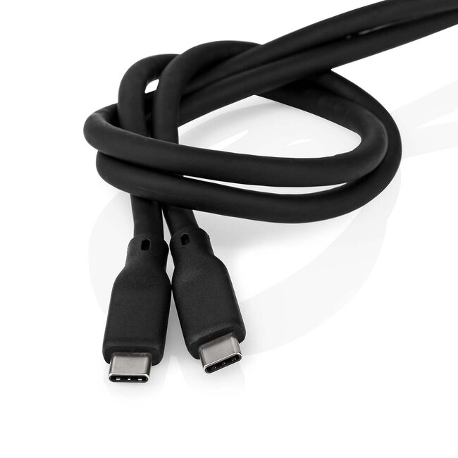 Nedis USB-C naar USB-C siliconen kabel - USB3.2 (20 Gbit/s) - PD 240W - 8K 30Hz / zwart - 1 meter
