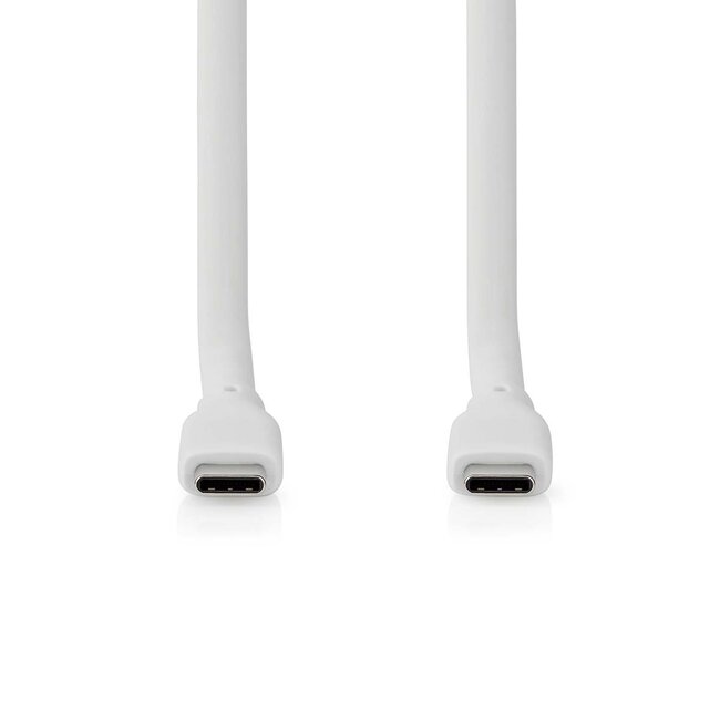 Nedis USB-C naar USB-C siliconen kabel - USB3.2 (20 Gbit/s) - PD 240W - 8K 30Hz / wit - 1 meter