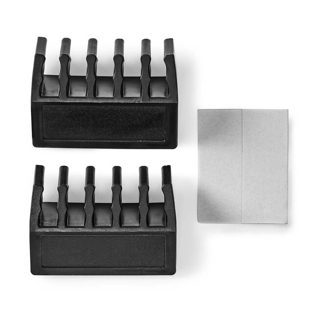 Nedis zelfklevende kabelhouders voor 5 kabels - 2 stuks / zwart