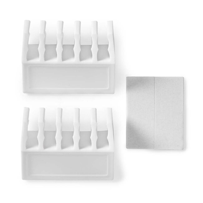 Nedis zelfklevende kabelhouders voor 5 kabels - 2 stuks / wit