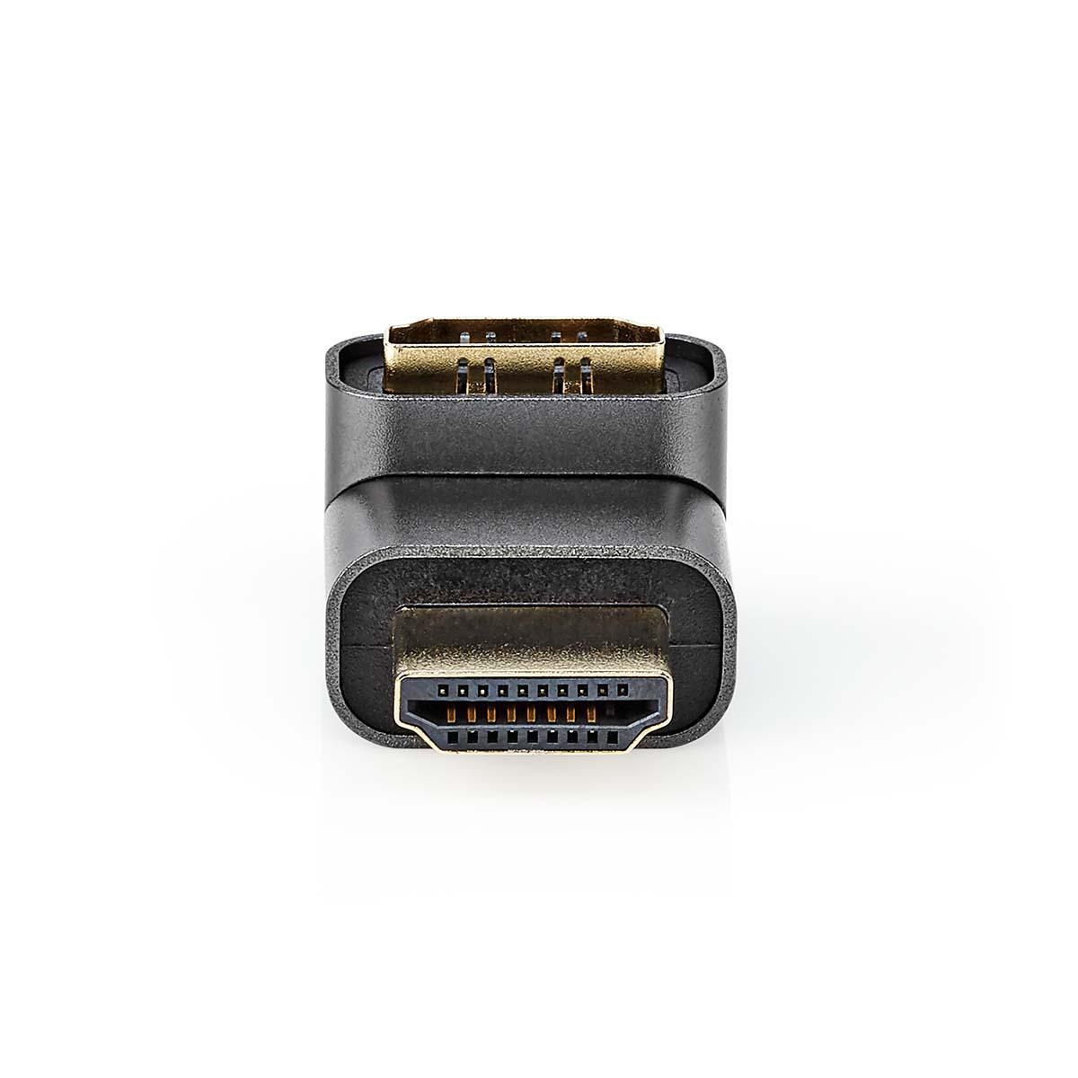 Nedis HDMI™-Adapter | HDMI™ Connector / HDMI™ Male | HDMI™ Female / HDMI™ Output | Verguld | 270° Gehoekt | Aluminium | Grijs | 1 Stuks | Cover Window Box