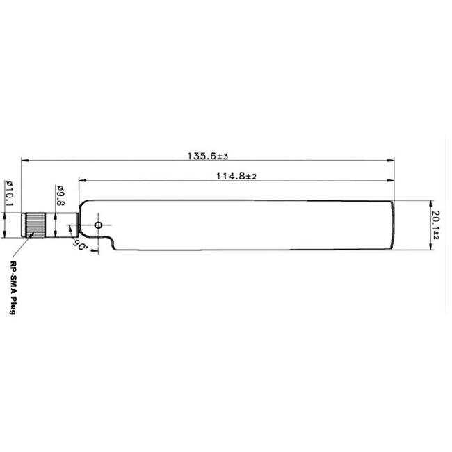 ZigBee Antenne met SMA-RP (m) connector - 1 - 4,3 dBi