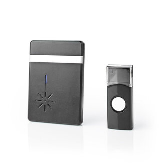Nedis Nedis draadloze deurbelset met instelbaar volume - geluid - batterijen / zwart