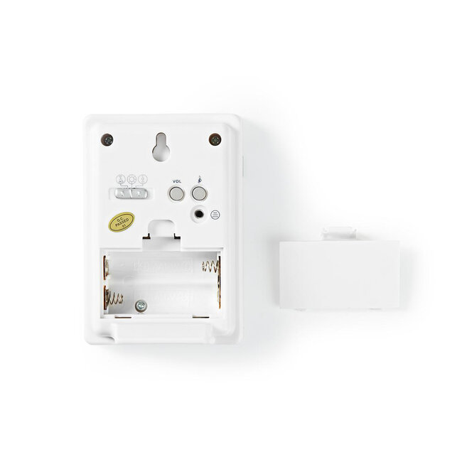Nedis draadloze deurbelset met instelbaar volume - geluid - batterijen / wit