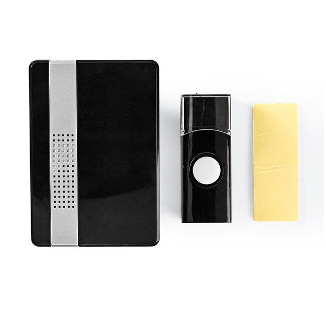 Nedis draadloze deurbelset met instelbaar volume - licht en geluid - netvoeding / zwart