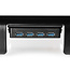 Nedis premium ergonomische monitor standaard/verhoger met USB3.0 hub / zwart