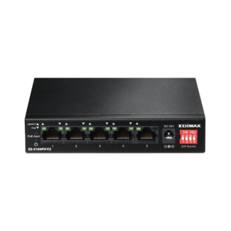 Edimax Edimax ES-5104PH V2 Fast Ethernet Switch met 5 poorten - 4x Power over Ethernet (PoE+) - max. 60W / zwart