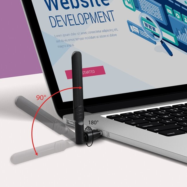 Edimax EW-7822UAD USB-A - WLAN / Wi-Fi dongle met externe antenne - Dual Band AC1200 / 1200 Mbps