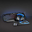 Nedis Gaming UPIA 4-in-1 Combo kit - Toetsenbord, headset, muis en muismat / zwart/blauw