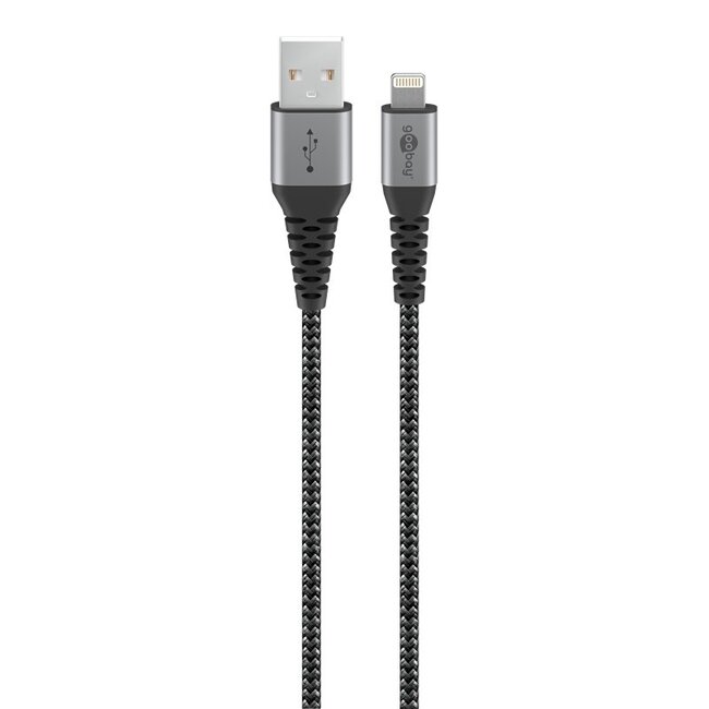 Goobay 8-pins Lightning naar USB-A kabel - USB2.0 - tot 12W / nylon - 0,50 meter