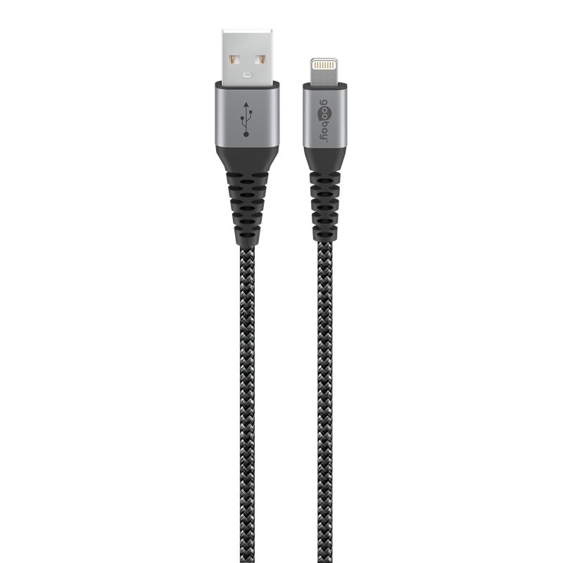 Lightning-naar-USB-A-kabel, extra robuust, Apple MFi-gecertificeerd (bijv. Voor Apple iPhone, iPad, apparaten)