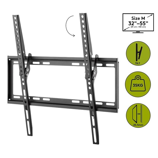 Goobay Basic series Tilt M muurbeugel voor schermen tot 55 inch / kantelbaar